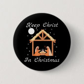 Houd Christ in Christmas Funny Jesus Christelijk Ronde Button 5,7 Cm (Voorkant)