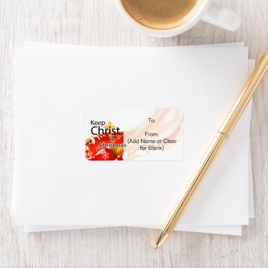 Houd Christ in Christmas Gift Label (Insitu)