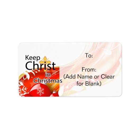 Houd Christ in Christmas Gift Label (Voorkant)