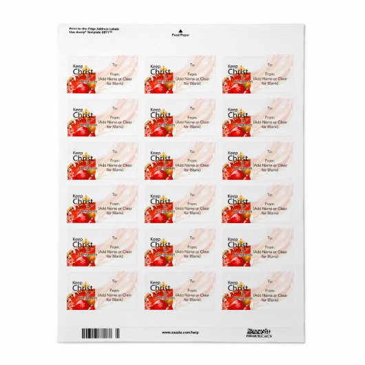 Houd Christ in Christmas Gift Label (Full Sheet)
