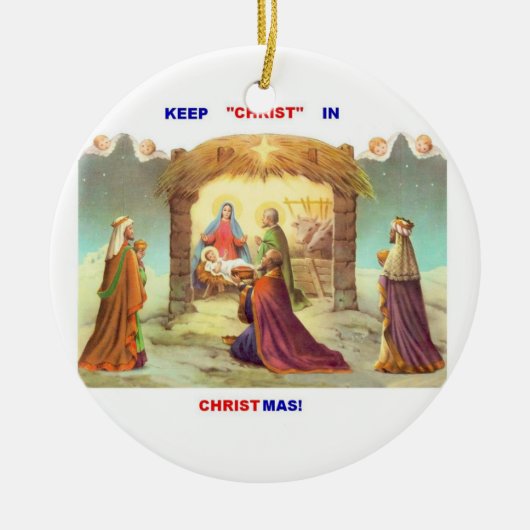 HOUD CHRIST IN CHRISTMAS-ORNAMENS KERAMISCH ORNAMENT (Voorkant)