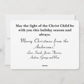 Houd Christus in de Kaart van de Kerstfamilie (Achterkant)