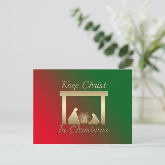 Houd Christus in het Briefkaart van Kerstmis (Staand voorkant)