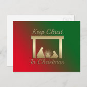 Houd Christus in het Briefkaart van Kerstmis (Voorkant / Achterkant)