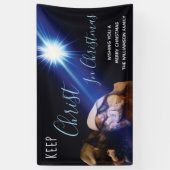 Houd Christus in het moderne kerstfeest Christelij Spandoek (Verticaal)