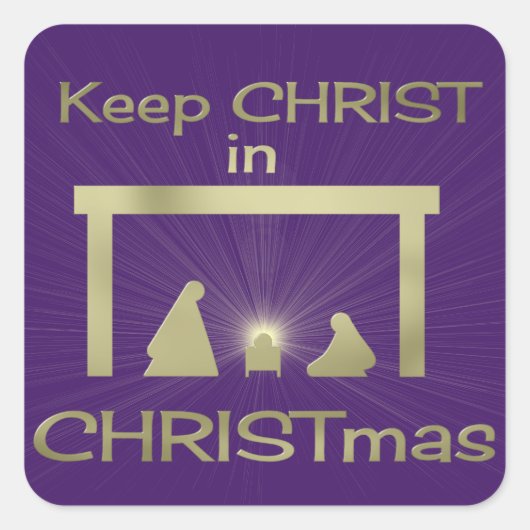 Houd Christus in kerst kleurrijke vierkante Sticke Vierkante Sticker (Voorkant)