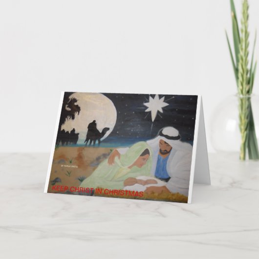 Houd Christus in Kerstmis Feestdagen Kaart (Voorkant)