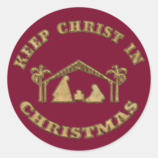 Houd Christus in Kerstmis ronde Stickers (Voorkant)