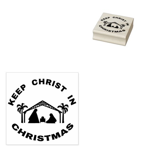 HOUD CHRISTUS IN KERSTMIS Rubberen stempel (Gestempeld)