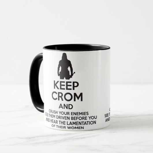 Houd Crom en verpletter uw vijanden Mok (Voorkant links)