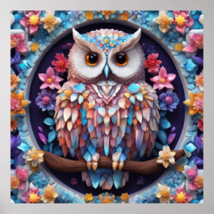Houd Crystal Owl Design of ontwerp uw eigen Poster