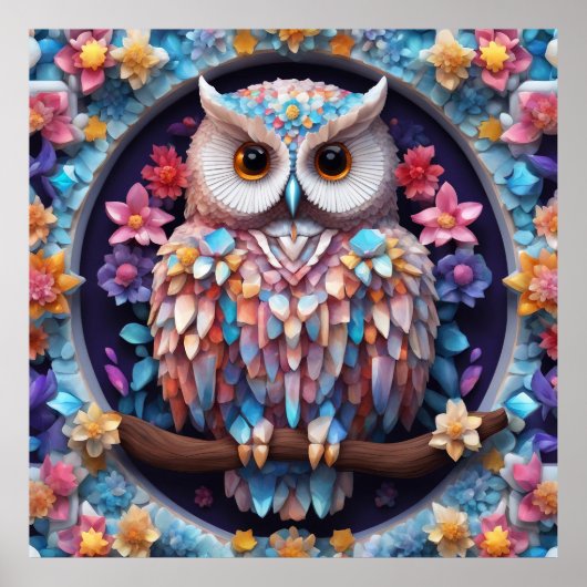 Houd Crystal Owl Design of ontwerp uw eigen Poster (Voorkant)