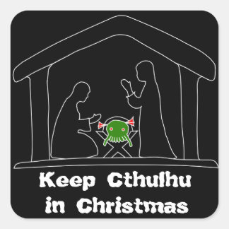 Houd Cthulhu in Kerstmis Vierkante Sticker