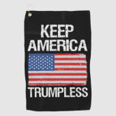 Houd de Amerikaanse Trumpless III Golfhanddoek (Voorkant)