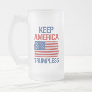 Houd de Amerikaanse Trumpless III Matglas Bierpul