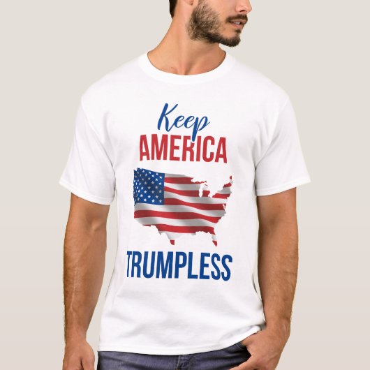 Houd de Amerikaanse Trumpless V T-shirt (Voorkant)