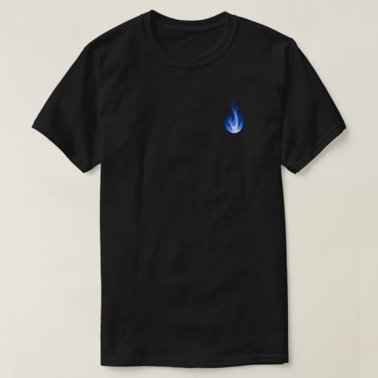 Houd de Blauwe Vlam verlicht T-shirt (Design voorkant)