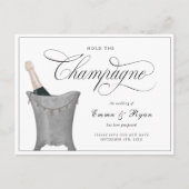 Houd de champagne uitgesteld huwelijk aankondigingskaart (Voorkant)