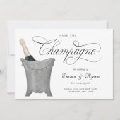 Houd de champagne uitstel huwelijksdatum wijziging aankondiging (Voorkant)