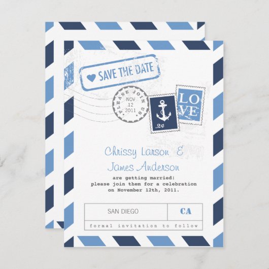 Houd-de-datum kaart Zeevaart Luchtpost (Voorkant / Achterkant)