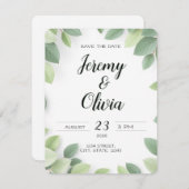 Houd De Datum Trouw Uitnodiging Eenvoudig (Voorkant / Achterkant)