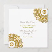 Houd-de-datum trouwkaart goud wit save the date (Voorkant)