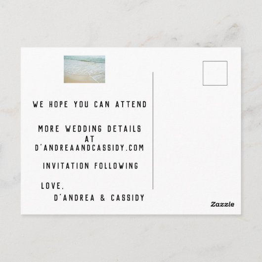 Houd de datum van de huwelijksaankondiging voor el briefkaart (Achterkant)