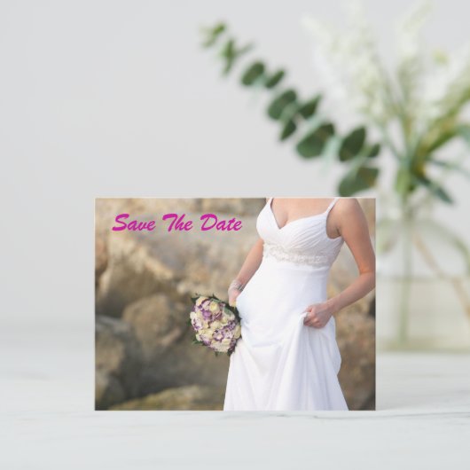 Houd de datum vrij Bruids douche ansichtkaart Aankondigingskaart (Staand voorkant)