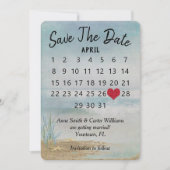 Houd de datum vrij trouwkalender strand zeester kaart (Voorkant)
