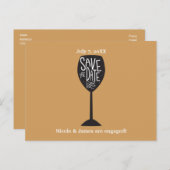 Houd de datum vrij wijn glas ELKE KLEUR ansichtkaa Aankondigingskaart (Voorkant / Achterkant)