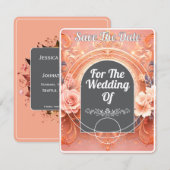 Houd De Datumkaart In Roze Save The Date (Voorkant / Achterkant)
