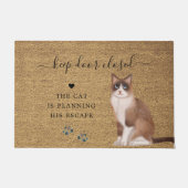 Houd de deur gesloten | Grappige kattenontsnapping Deurmat (Voorkant)