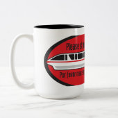 Houd de deur uit de buurt - Monorail-Mok Tweekleurige Koffiemok (Links)