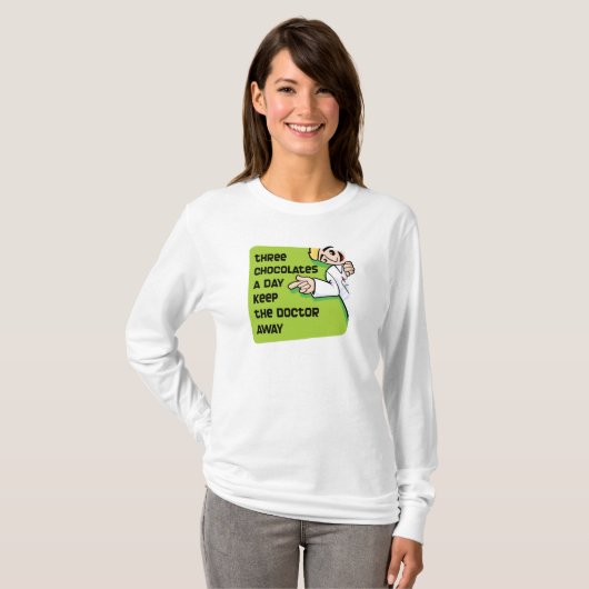Houd de dokter weg t-shirt (Voorkant volledig)