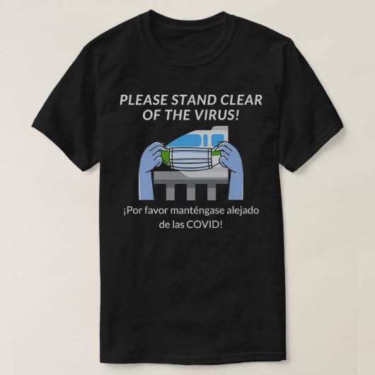 Houd de dop van het virusmonorail (Wearing) op het T-shirt (Design voorkant)