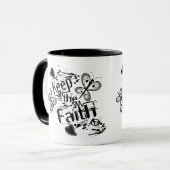 Houd de Faith Retro Graffiti Christelijke koffie M Mok (Voorkant links)