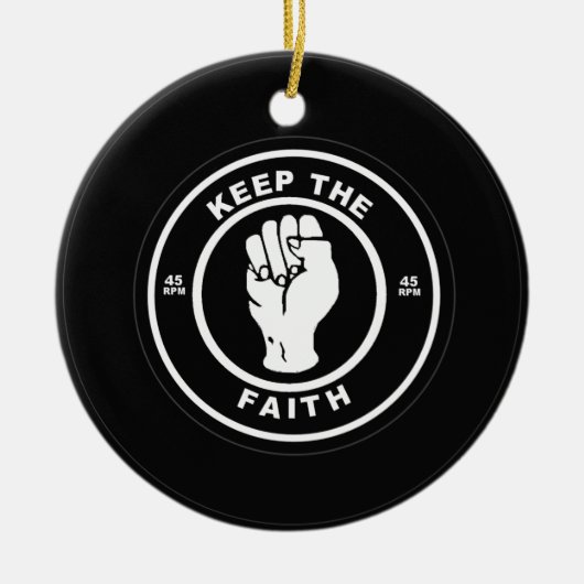 Houd de Faith vinyl 45 toeren/min. Keramisch Ornament (Voorkant)