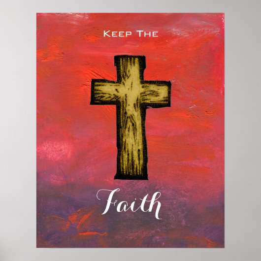 Houd de Faith Wooden Cross Hope en Inspiration Poster (Voorkant)