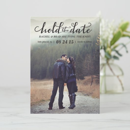 Houd de foto van de Datum sparen de datumkaart Save The Date (Staand voorkant)