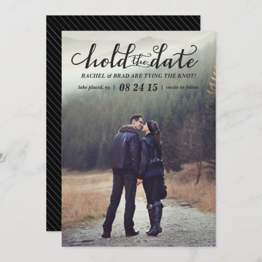 Houd de foto van de Datum sparen de datumkaart Save The Date (Voorkant / Achterkant)