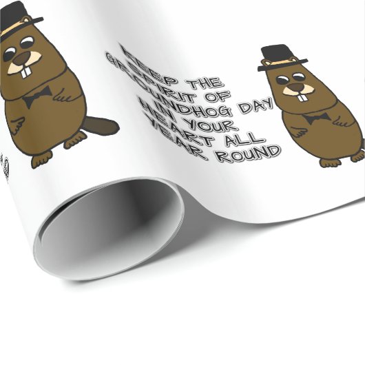 Houd de geest van de Groundhog Dag in uw hart Cadeaupapier (Rol Hoek)