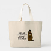 Houd de geest van de Groundhog Dag in uw hart Grote Tote Bag (Achterkant)