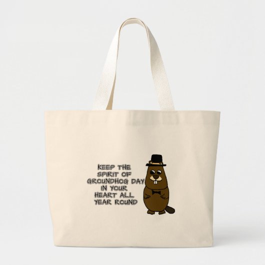 Houd de geest van de Groundhog Dag in uw hart Grote Tote Bag (Voorkant)
