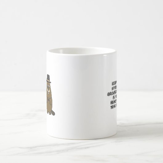 Houd de geest van de Groundhog Dag in uw hart Koffiemok (Center)