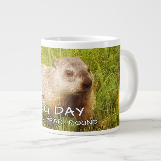 Houd de geest van Groundhog Day ,mok Grote Koffiekop (Voorkant rechts)