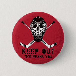 Houd de Gloed Pinback van Goalie van het Hockey Ronde Button 5,7 Cm
