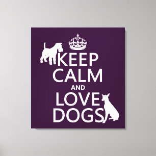 Houd de Kalme en Honden van de Liefde - alle Canvas Afdruk