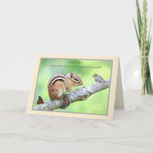 Houd de kleine dingen vast: Chipmunk Card Kaart (Voorkant)