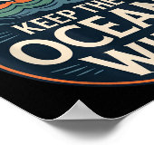 Houd de oceaan wilde nationale parkwitte haai poster (Hoek)