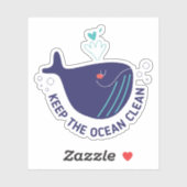 Houd de Ocean Clean Custom Shape Sticker (Vel)